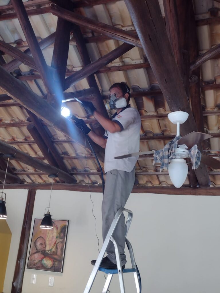 Aplicando Veneno No Forro Da Casa Contra Cupins Cupim Control Em Palhoca 768x1024